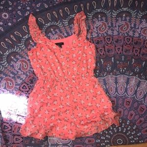 Floral coral romper